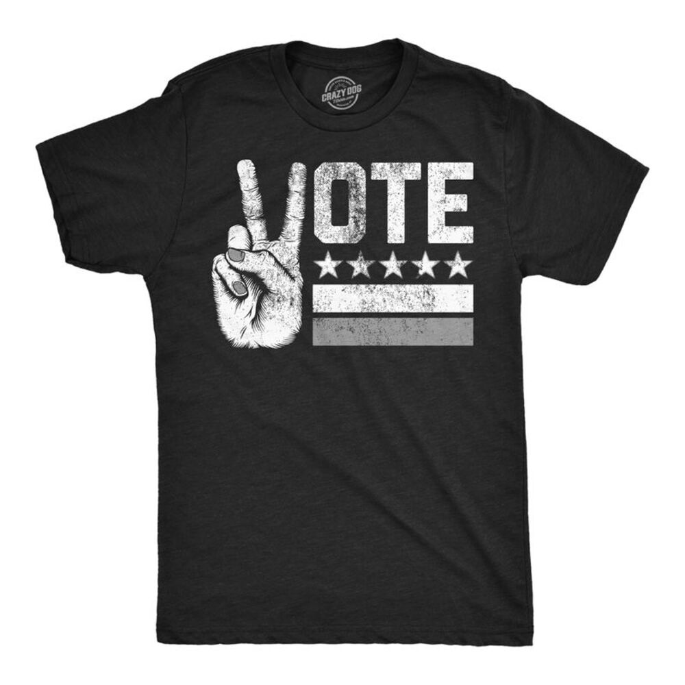 Mens Funny T Shirts Vote Peace Hand Awesome Voters Tee For Men